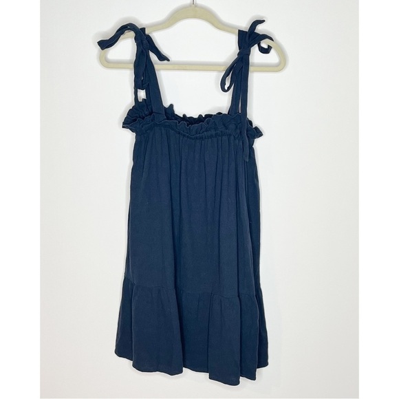 LULUS Swingin' It Navy Blue Tie-Strap Tiered Babydoll Dress Size Small - Picture 2 of 9